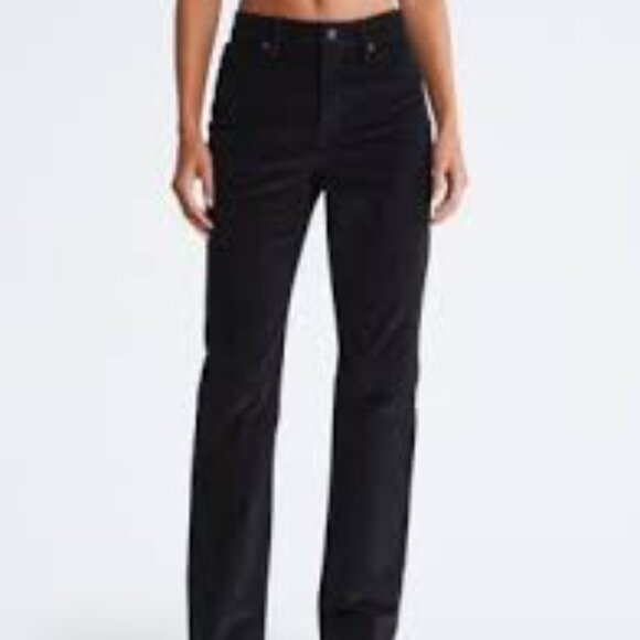 Calvin Klein Womens Black Soft Corduroy Stretch Straight Leg Jeans Size 8 - Picture 1 of 8